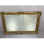 Gilt framed bevel edged mirror, approx 104cm x 76cm