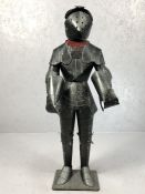 Miniature suit of armour, mounted on wooden plinth, approx 100cm tall