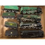 Railway HO / OO, four locomotives and tenders to include Hornby and Bachmann