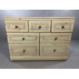 Modern lime waxed effect chest of seven drawers, by Alstons of Ipswich, approx 115cm x 41cm x 85cm