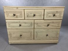 Modern lime waxed effect chest of seven drawers, by Alstons of Ipswich, approx 115cm x 41cm x 85cm