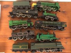 Railway HO / OO, collection of seven locomotives an tenders to include Hornby (A/F)