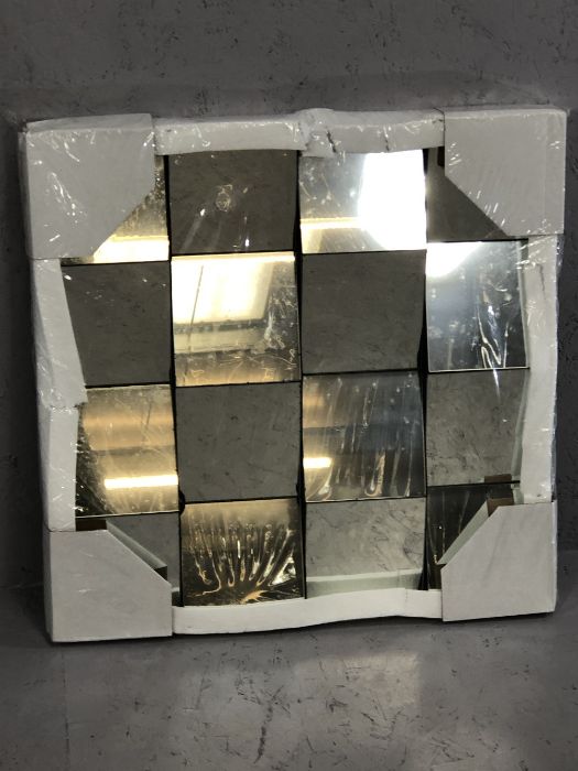 Square, mirrored decorative wall plaque, approx 60cm x 60cm, new in packaging - Image 4 of 4