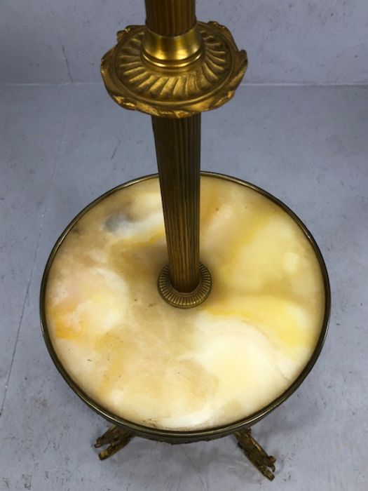 Ornate marble and gilt metal lamp stand, approx 155cm tall - Image 4 of 7