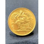 Gold 1887 double sovereign, approx 16g