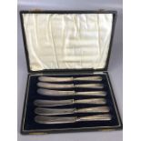 Set of Boxed Silver handled Butter Knives