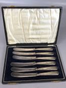 Set of Boxed Silver handled Butter Knives