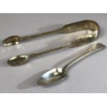 Georgian Hallmarked silver spoon and a Georgian Silver hallmarked pair of Sugar Nips total weight
