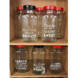 Collection of eight vintage style glass sweet jars