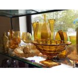 Large collection of modern amber coloured glassware, circa 26 pieces
