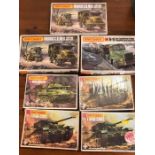 Collection of seven Matchbox 1-76 scale military model kits