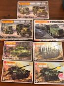 Collection of seven Matchbox 1-76 scale military model kits