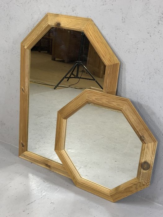 Pair of pine framed mirrors, the largest approx 93cm x 63cm - Image 3 of 3