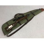 .22 calibre air rifle with telescopic sight and carry bag