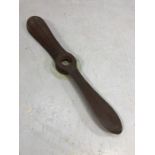 Vintage wooden mounted aeroplane propeller, approx 92cm wide
