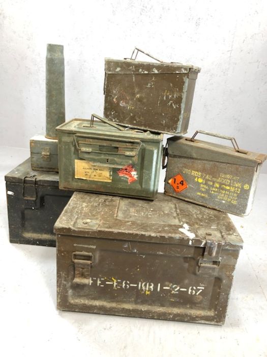 Collection of military / ammunition boxes