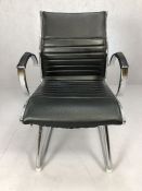 Modern black leather and chrome occasional chair
