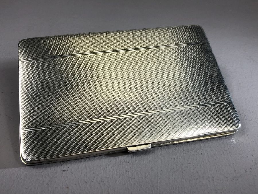 Hallmarked Silver Cigarette case Birmingham by maker Adie Brothers Ltd approx 8 x 12.5cm & 182g - Image 6 of 6
