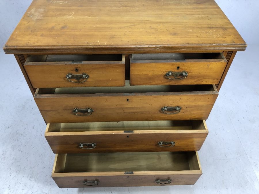 Satinwood chest of five drawers - Image 3 of 5