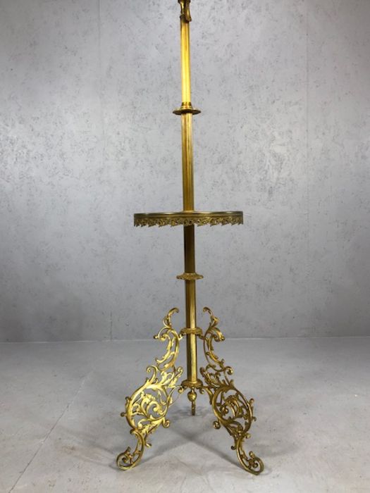 Ornate marble and gilt metal lamp stand, approx 155cm tall - Image 5 of 7