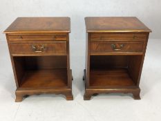 Pair of modern bedside / lamp tables with pull out shelves, each approx 46cm x 35cm x 61cm tall