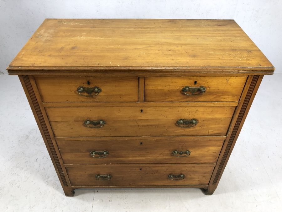 Satinwood chest of five drawers - Image 2 of 5