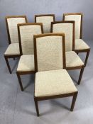 Set of six Mid Century upholstered dining chairs