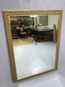 Large gilt wood bevel edged mirror, approx 103cm x 134cm