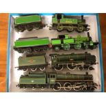 Railway HO / OO, four locomotives and tenders to include Hornby