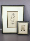 Two miniature sketches, in the manner of SAMUEL SHELLEY, the larger approx 18cm x 13cm