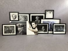 Modern Interiors: Collection of ten framed black and white pictures and canvases to include