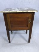 Edwardian pot cupboard with inlay and marble top