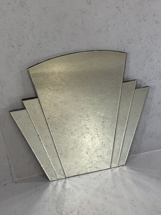 Art Deco style bevel edged mirror, approx 71cm x 71cm