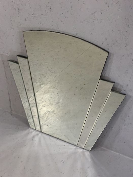 Art Deco style bevel edged mirror, approx 71cm x 71cm - Image 4 of 4