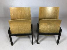 Pair of vintage / retro wooden chairs with folding seats, each approx 75cm in height at back