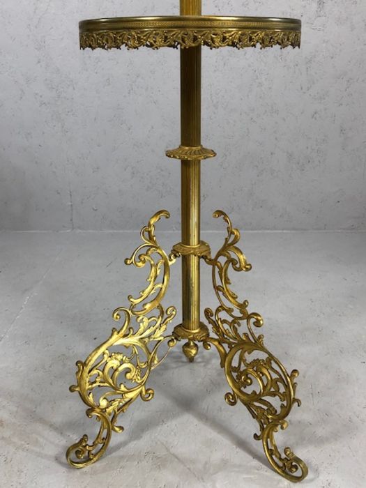 Ornate marble and gilt metal lamp stand, approx 155cm tall - Image 6 of 7