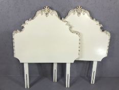 Pair of French style single bed headboards