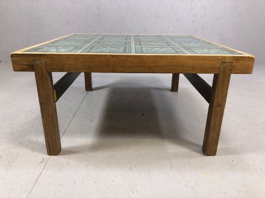 Danish Mid Century tile top coffee table by Trich, in wooden frame, approx 86cm x 86cm x 42cm tall - Image 3 of 4
