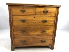 Satinwood chest of five drawers