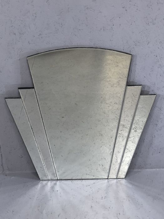 Art Deco style bevel edged mirror, approx 71cm x 71cm - Image 3 of 4