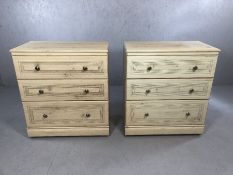 Modern pair of lime waxed effect chests of three drawers, by Alstons of Ipswich each approx 76cm x