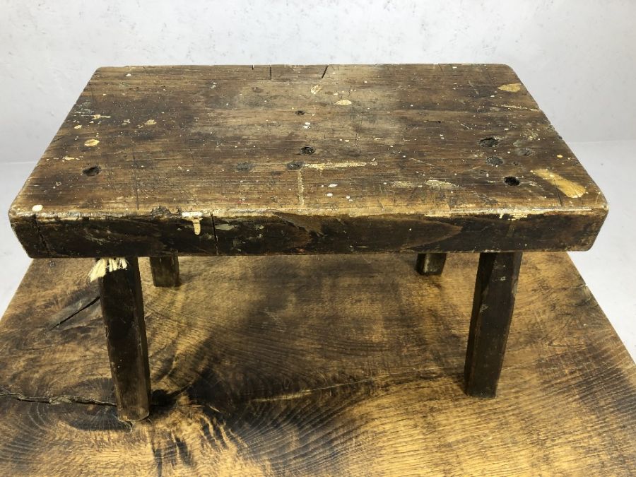 Two rustic vintage tables or stools - Image 3 of 4