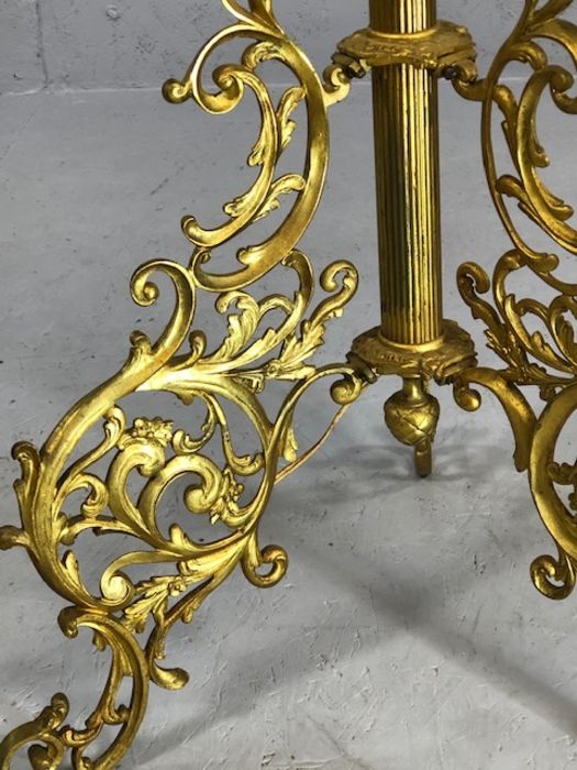 Ornate marble and gilt metal lamp stand, approx 155cm tall - Image 7 of 7