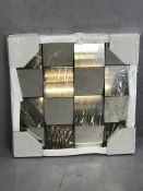 Square, mirrored decorative wall plaque, approx 60cm x 60cm, new in packaging