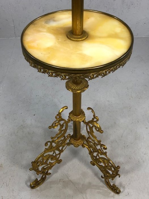 Ornate marble and gilt metal lamp stand, approx 155cm tall - Image 2 of 7
