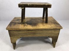 Two rustic vintage tables or stools