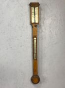 19th century oak stick barometer by Elliot `Brothers ,56 Strand, London 96cm
