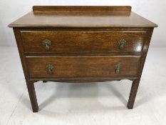 Bedroom set of two drawers with square legs and upstand