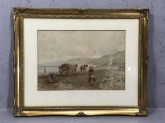 E C BOOTH (British, 19th Century), watercolour, 'Seaweed', signed lower right, 1893, approx 34cm x