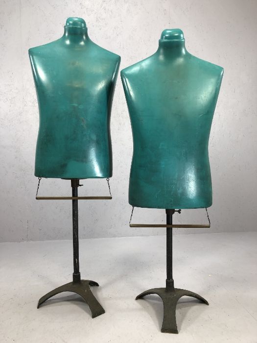 Pair of vintage mannequins on wrought iron tripod bases - Image 2 of 5